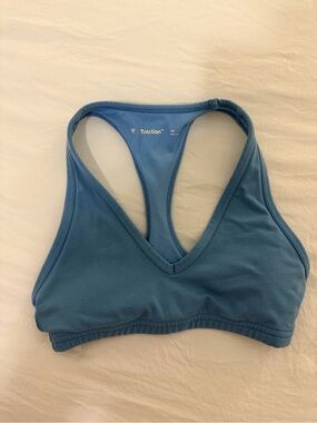TNA Blue Racerback V-Neck Sports Bra